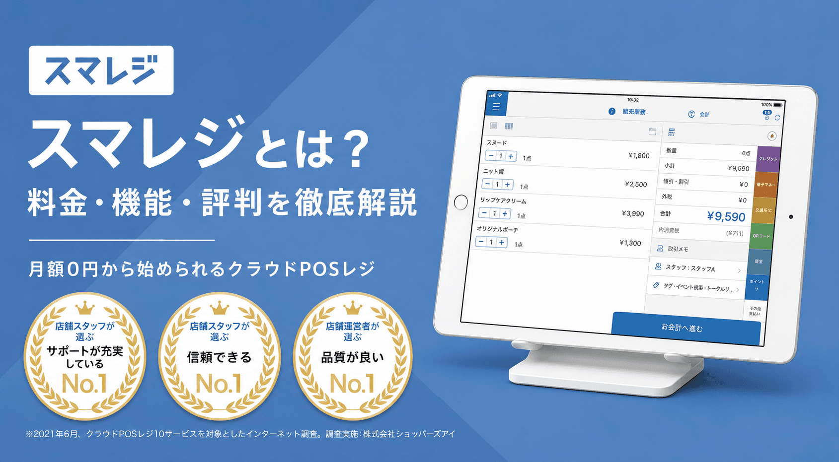 スマレジの料金や機能を解説する記事画像